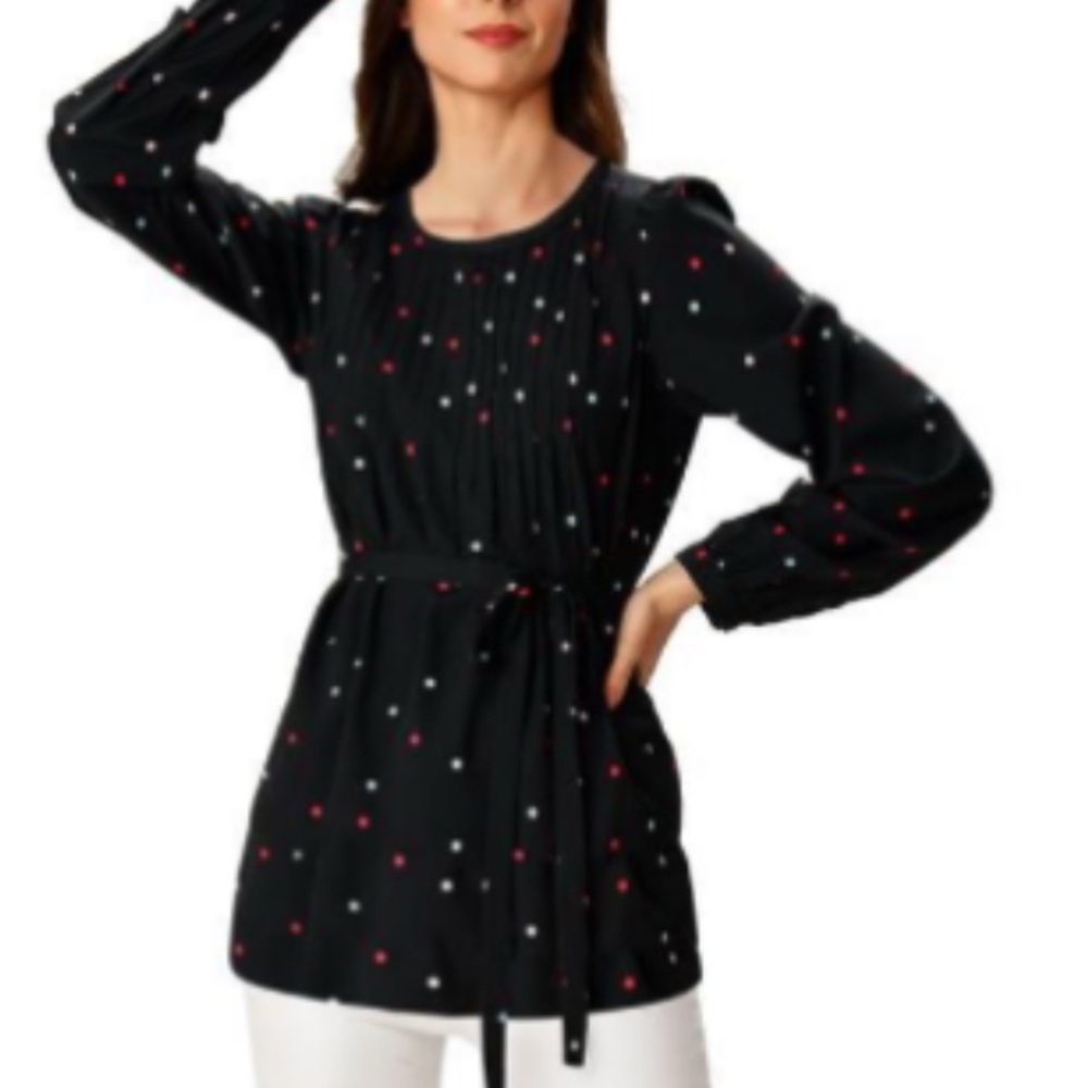 Black Polka Dot Women's Top